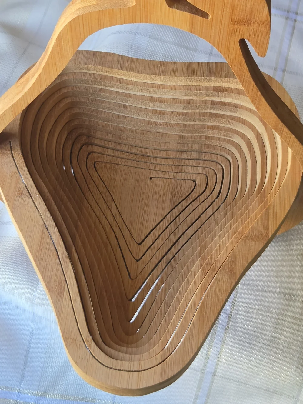 vintage wooden pear-shaped collapsible fruit basket